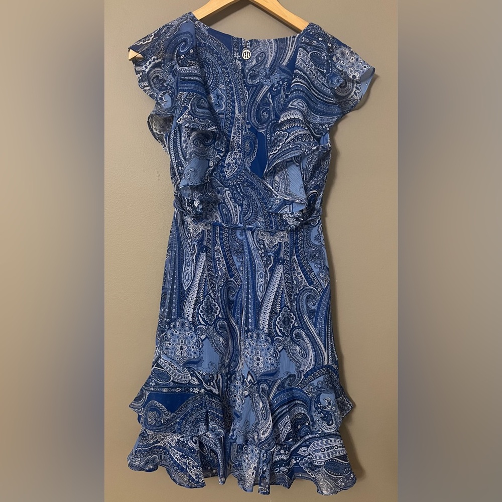 Tommy Hilfiger Paisley-Print Flutter-Sleeve Fit and Flare Dress - Picture 3 of 16